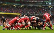 27 May 2017; A general view of a scrum during the Guinness PRO12 Final between Munster and Scarlets at the Aviva Stadium in Dublin. Photo by Ramsey Cardy/Sportsfile