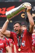 27 May 2017; Tadhg Beirne of Scarlets celebrates following the Guinness PRO12 Final between Munster and Scarlets at the Aviva Stadium in Dublin. Photo by Ramsey Cardy/Sportsfile