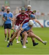 28 May 2017; Liam Rushe of Dublin in action against Johnny Coen of Galway during the Leinster GAA Hurling Senior Championship Quarter-Final match between Galway and Dublin at O'Connor Park, in Tullamore, Co. Offaly.  Photo by Piaras Ó Mídheach/Sportsfile
