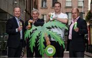 30 May 2017; Irish rugby international Jamie Heaslip and Former Lions head coach Sir Ian McGeechan joined Dermot Martin, left, and Steve Barton from C7 Brands at Lemon & Duke during the launch of the new healthy drinks range; CocoFuzion100, to speak about the new products and to give a special preview of the upcoming Lions tour. The new 100% natural still and sparkling coconut water contains all the natural electrolytes and has no added sugar. Follow @Fuzion100ire on social media for further details. Photo by Cody Glenn/Sportsfile