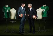 30 May 2017; Sean St Ledger, left, and Stephen Hunt at the launch of Benetti as the official tailor to the Football Association of Ireland at the Aviva Stadium. Benetti will exclusively design and supply casual and formal wear to the senior Republic of Ireland men’s team until 2020 as part of a three year deal. For more information on Benetti log on to www.benetti.ie. Aviva Stadium, Lansdowne Road, Dublin. Photo by Seb Daly/Sportsfile