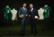 30 May 2017; Sean St Ledger, left, and Stephen Hunt, at the launch of Benetti as the official tailor to the Football Association of Ireland at the Aviva Stadium. Benetti will exclusively design and supply casual and formal wear to the senior Republic of Ireland men’s team until 2020 as part of a three year deal. For more information on Benetti log on to www.benetti.ie. Aviva Stadium, Lansdowne Road, Dublin. Photo by Seb Daly/Sportsfile