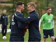 30 May 2017; James McClean, right, and Andy Boyle of Republic of Ireland during squad training at NY Red Bulls Training Facility in Whippany, New Jersey, USA. Photo by David Maher/Sportsfile