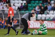 30 May 2017; Gary Shaw of Shamrock Rovers receives attention during the SSE Airtricity League Premier Division match between Shamrock Rovers and Bray Wanderers at Tallaght Stadium in Tallaght, Dublin. Photo by Eóin Noonan/Sportsfile