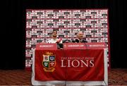 31 May 2017; Sam Warburton, left, and British and Irish Lions tour manager John Spencer during a British and Irish Lions press conference at the Pullman Hotel in Auckland, New Zealand. Photo by Stephen McCarthy/Sportsfile
