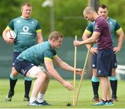 31 May 2017; Dan Leavy of Ireland with strength & conditioning coach Jason Cowman during squad training at Carton House, Maynooth, in Co. Kildare. Photo by Matt Browne/Sportsfile