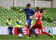31 May 2017; Rían McConnell of St Patrick's NS, Co Meath, in action against TJ Tierney of Granagh NS, Co Limerick, during the SPAR FAI Primary School 5s National Finals at Aviva Stadium, in Lansdowne Rd, Dublin 4. Photo by Sam Barnes/Sportsfile
