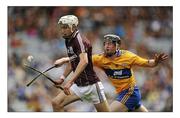 7 August 2011; Jason Flynn, Galway, in action against Jamie Shanahan, Clare. GAA Hurling All-Ireland Minor Championship Semi-Final, Clare v Galway, Croke Park, Dublin. Picture credit: Stephen McCarthy / SPORTSFILE
