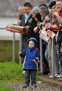 22 December 2011; A young Munster supporter watches on during squad training ahead of their Celtic League game against Connacht on Monday. Munster Rugby Squad Training, Kilballyowen Park, Bruff, Co. Limerick. Picture credit: Diarmuid Greene / SPORTSFILE