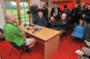 22 December 2011; Munster's John Hayes during a press conference ahead of their Celtic League game against Connacht on Monday. Munster Rugby Press Conference, Kilballyowen Park, Bruff, Co. Limerick. Picture credit: Diarmuid Greene / SPORTSFILE