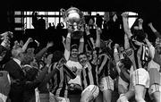 13 July 1980; Offaly captain Padraig Horan lifts the Bob O'Keeffe cup after the Leinster Senior Hurling Championship Final match between Kilkenny and Offaly at Croke Park, Dublin. Photo by Ray McManus/Sportsfile