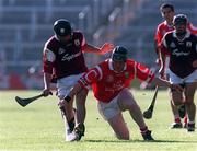 20 September 1998; Austin Walsh of Cork in action against Alan Kerins of Galway during the All-Ireland U21 Hurling Championship Final match between Cork and Galway at Semple Stadium in Thurles, Tipperary. Photo by David Maher/Sportsfile