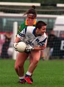 6 September 1998; Angel Larkin of Monaghan in action against Janet Quinn of Meath during the Bank of Ireland All-Ireland Senior Ladies Football Championship Semi-Final match between Meath and Monaghan at Summerhill GAA in Meath. Photo by David Maher/Sportsfile