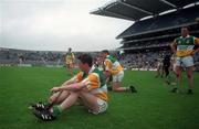 5 July 1998; Offaly players Barry Whelahan, centre, with Michael Duignan and John Ryan, right, after the Guinness Leinster Senior Hurling Championship Final match between Kilkenny and Offaly at Croke Park in Dublin. Photo by Ray Lohan/Sportsfile