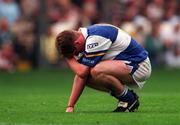27 September 1998; Brian McDonald of Laois dejected after the All-Ireland Minor Football Championship Final between Laois and Tyrone at Croke Park in Dublin. Photo by Brendan Moran/Sportsfile