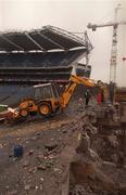 30 September 1998; Construction workers begin to demolish the canal end at Croke park prior to the start of Phase 2 of the redevoplement of Croke Park. Photo by David Maher/Sportsfile
