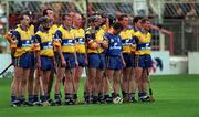 22 August 1998; The Clare team stand for Amhrán na bhFiann before the Guinness All-Ireland Hurling All-Ireland Senior Championship Semi-Final Replay match between Clare and Offaly at Croke Park in Dublin. Photo by Ray McManus/Sportsfile