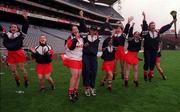 6 September 1998; The Cork substitute bench celebrate at the final whistle of the All-Ireland Senior Camogie Championship Final match between Cork and Galway at Croke Park in Dublin. Photo by Brendan Moran/Sportsfile