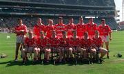 9 August 1998; The Cork team before the All-Ireland Minor Hurling Championship Semi-Final match between Cork and Wexford at Croke Park in Dublin. Photo by Ray McManus/Sportsfile