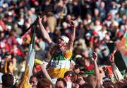 13 September 1998; Darren Hanniffy of Offaly celebrates after the Guinness All-Ireland Senior Hurling Championship Final match between Kilkenny and Offaly at Croke Park in Dublin. Photo by Brendan Moran/Sportsfile