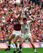 27 September 1998; Derek Savage of Galway in action against Ken Doyle of Kildare during the Bank of Ireland All-Ireland Senior Football Championship Final match between Kildare and Galway at Croke Park in Dublin. Photo by Matt Browne/Sportsfile