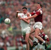 27 September 1998; Dermot Earley of Kildare in action against Jarlath Fallon of Galway during the Bank of Ireland All-Ireland Senior Football Championship Final match between Kildare and Galway at Croke Park in Dublin. Photo by Ray McManus/Sportsfile