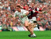 27 September 1998; Eddie McCormack of Kildare in action against Seán Óg De Paor and John Divilly, behind, of Galway during the Bank of Ireland All-Ireland Senior Football Championship Final match between Kildare and Galway at Croke Park in Dublin. Photo by Matt Browne/Sportsfile