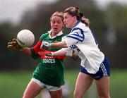 6 September 1998; Fiona Crotty of Waterford in against Niamh Lally of Mayo during the Bank of Ireland Ladies Football Championship Semi-Final match between Mayo and Waterford at Fraher Field in Dungarvan, Waterford. Photo by Ray McManus/Sportsfile