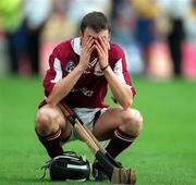 16 August 1998; A dejected Galway minor after the All-Ireland Minor Hurling Championship Semi-Final match between Kilkenny and Galway at Croke Park in Dublin. Photo by Matt Browne/Sportsfile