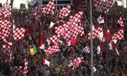 23 August 1998; Galway supporters during the Bank of Ireland All-Ireland Senior Football Championship Semi-Final match between Derry and Galway at Croke Park in Dublin. Photo by Ray McManus/Sportsfile