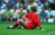 27 September 1998; Tyrone goalkeeper Gareth Maguire dejected after the All-Ireland Minor Football Championship Final between Laois and Tyrone at Croke Park in Dublin. Photo by Ray McManus/Sportsfile