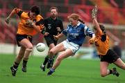 12 October 1997; Geraldine O'Ryan of Waterford in action against Brenda McAnespie of Monaghan during the All-Ireland Senior Ladies Football Championship Final between Monaghan and Waterford at Croke Park in Dublin. Photo by Matt Browne/Sportsfile