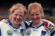 6 September 1998; Waterford's Martina and Geraldine O'Ryan celebrate after the Bank of Ireland Ladies Football Championship Semi-Final match between Mayo and Waterford at Fraher Field in Dungarvan, Waterford. Photo by Ray McManus/Sportsfile