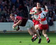 23 August 1998; Jarlath Fallon of Galway in action against Kieran McKeever of Derry during the Bank of Ireland All-Ireland Senior Football Championship Semi-Final match between Derry and Galway at Croke Park in Dublin. Photo by David Maher/Sportsfile