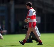 27 August 1998; Joe Brolly of Derry leaves the field after he was taken off during the Bank of Ireland All-Ireland Senior Football Championship Semi-Final match between Derry and Galway at Croke Park in Dublin. Photo by Ray McManus/Sportsfile