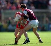 23 August 1998; Joe Brolly of Derry in action against Tomás Mannion of Galway during the Bank of Ireland All-Ireland Senior Football Championship Semi-Final match between Derry and Galway at Croke Park in Dublin. Photo by Ray McManus/Sportsfile