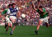 30 August 1998; Kieran Kelly Laois in action against Liam Keane of Kerry during the All-Ireland Minor Football Championship Semi-Final match between Kerry and Laois at Croke Park in Dublin. Photo by Ray Lohan/Sportsfile