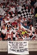 30 August 1998; Kildare supporters in the Cusack Stand at the Bank of Ireland All-Ireland Senior Football Championship Semi-Final match between Kerry and Kildare at Croke Park in Dublin. Photo by Brendan Moran/Sportsfile