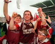 27 September 1998; John Divilly of Galway celebrates with supporters after the Bank of Ireland All-Ireland Senior Football Championship Final match between Kildare and Galway at Croke Park in Dublin. Photo by Brendan Moran/Sportsfile