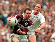 27 September 1998; John Divilly of Galway in action against Willie McCreery of Kildare during the Bank of Ireland All-Ireland Senior Football Championship Final match between Kildare and Galway at Croke Park in Dublin. Photo by Matt Browne/Sportsfile