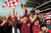 23 August 1998; Galway manager John O'Mahony celebrates with supporters after the Bank of Ireland All-Ireland Senior Football Championship Semi-Final match between Derry and Galway at Croke Park in Dublin. Photo by David Maher/Sportsfile