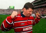 27 September 1998; Galway manager John O'Mahony celebrates after the Bank of Ireland All-Ireland Senior Football Championship Final match between Kildare and Galway at Croke Park in Dublin. Photo by Ray McManus/Sportsfile