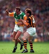 13 September 1998; Johnny Dooley of Offaly in action against Willie O'Connor of Kilkenny during the Guinness All-Ireland Senior Hurling Championship Final match between Kilkenny and Offaly at Croke Park in Dublin. Photo by Ray McManus/Sportsfile