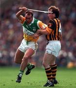 13 September 1998; Johnny Dooley of Offaly in action against Willie O'Connor of Kilkenny during the Guinness All-Ireland Senior Hurling Championship Final match between Kilkenny and Offaly at Croke Park in Dublin. Photo by Brendan Moran/Sportsfile