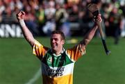 13 September 1998; Kevin Martin of Offaly celebrates after the Guinness All-Ireland Senior Hurling Championship Final match between Kilkenny and Offaly at Croke Park in Dublin. Photo by Brendan Moran/Sportsfile