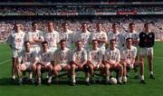 30 August 1998; The Kildare football team; back row, from left, John Finn, Martin Lynch, Willie McCreery, Martin Lynch, Niall Buckley, Ronan Quinn, Anthony Rainbow, Padraic Graven, and Christy Byrne. Front row; Declan Kerrigan, Ken Doyle, Séamus Dowling, Glenn Ryan, Brian Lacey, Eddie McCormack, and Dermot Earley before the Bank of Ireland All-Ireland Senior Football Championship Semi-Final match between Kerry and Kildare at Croke Park in Dublin. Photo by Ray McManus/Sportsfile
