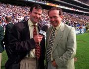 24 August 1997; RTÉ commentators Brian Carthy, left, and Marty Morrissey at the Bank of Ireland All-Ireland Senior Football Championship Semi-Final match between Cavan and Kerry at Croke Park in Dublin. Photo by Brendan Moran/Sportsfile