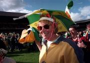 13 September 1998; An Offaly Fan celebrates after the Guinness All-Ireland Senior Hurling Championship Final match between Kilkenny and Offaly at Croke Park in Dublin. Photo by Ray McManus/Sportsfile
