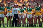 13 September 1998; Offaly Manager Michael Bond stands for the National Anthem with his players before the Guinness All-Ireland Senior Hurling Championship Final match between Kilkenny and Offaly at Croke Park in Dublin. Photo by Ray McManus/Sportsfile