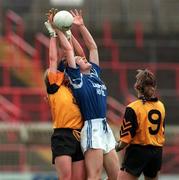 12 October 1997; Olivia Condon of Waterford in action against Cathriona Brady of Monaghan during the All-Ireland Senior Ladies Football Championship Final between Monaghan and Waterford at Croke Park in Dublin. Photo by Matt Browne/Sportsfile